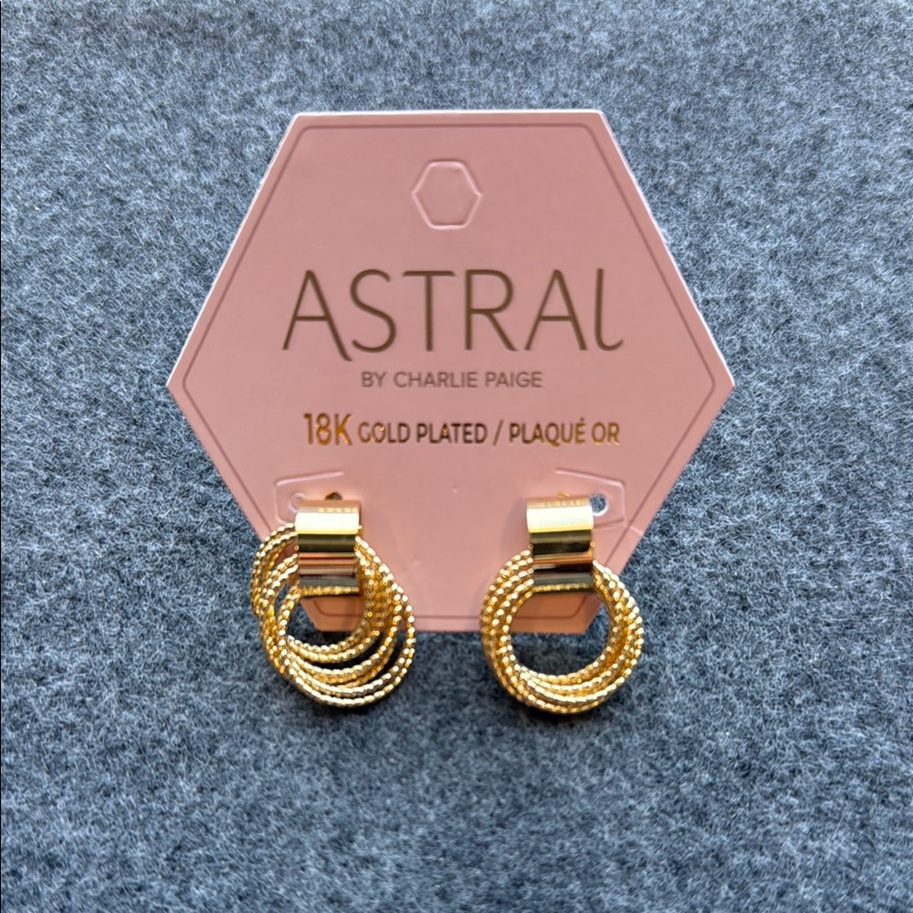 Charlie Paige Gold Plated Hoop Earrings‎